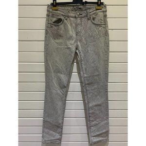 Cartise Gray washed leopard floral Straight star button Women's Sz 10 Jeans 29"